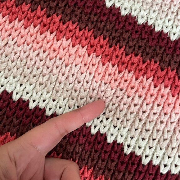 Zara Blogger Favorite Striped Knit Red Summer Maxi Dress Size M - Picture 10 of 11